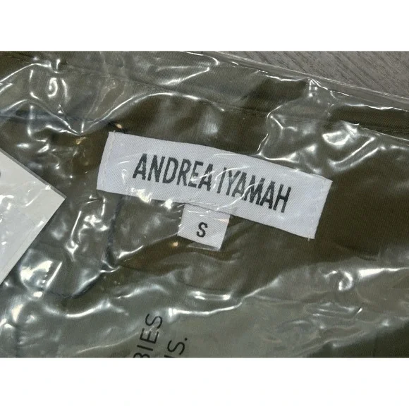 Andrea Iyamah Nia Culotte Jumpsuit 100% Cotton Olive Green Boho Size‎ Small NWT - Picture 5 of 6